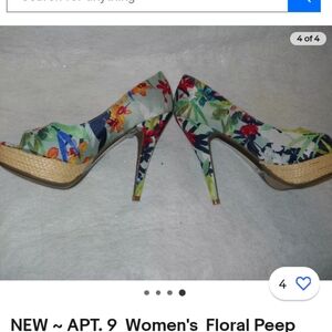 Apt 9 Floral Peep Hole Heels
